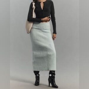 Anthropologie Foldover Waist Sweater Column Midi Skirt